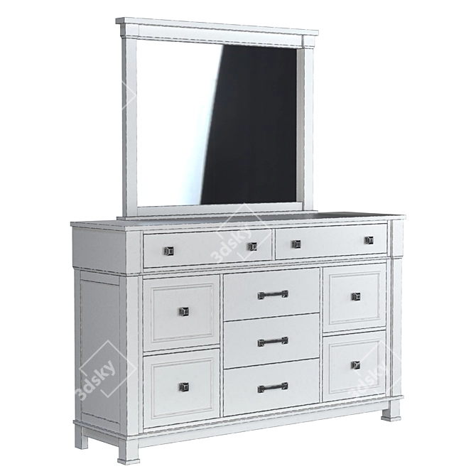 Elegant Jennily Dresser Combo 3D model image 1