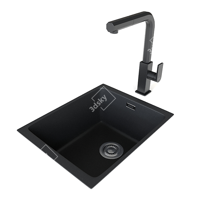 Franke Kubus Mythos Pull-Out & KBG 110-34 Onyx 3D model image 1