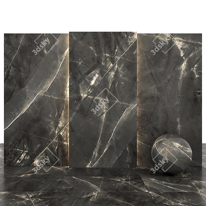Elegant Space Brown Marble Slabs 3D model image 2