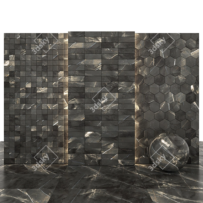 Elegant Space Brown Marble Slabs 3D model image 4