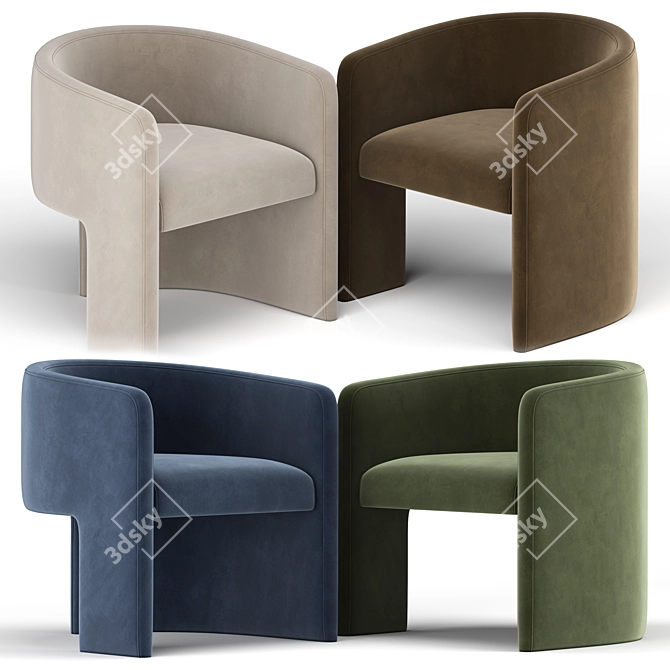 Elegant Martinique Armchair: 2013 Version 3D model image 2