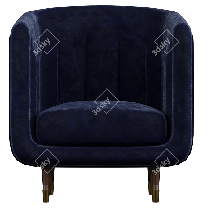 Twilight Velvet Armchair: Elegant and Luxurious 3D model image 2