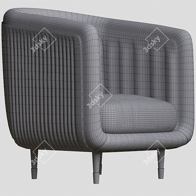 Twilight Velvet Armchair: Elegant and Luxurious 3D model image 3