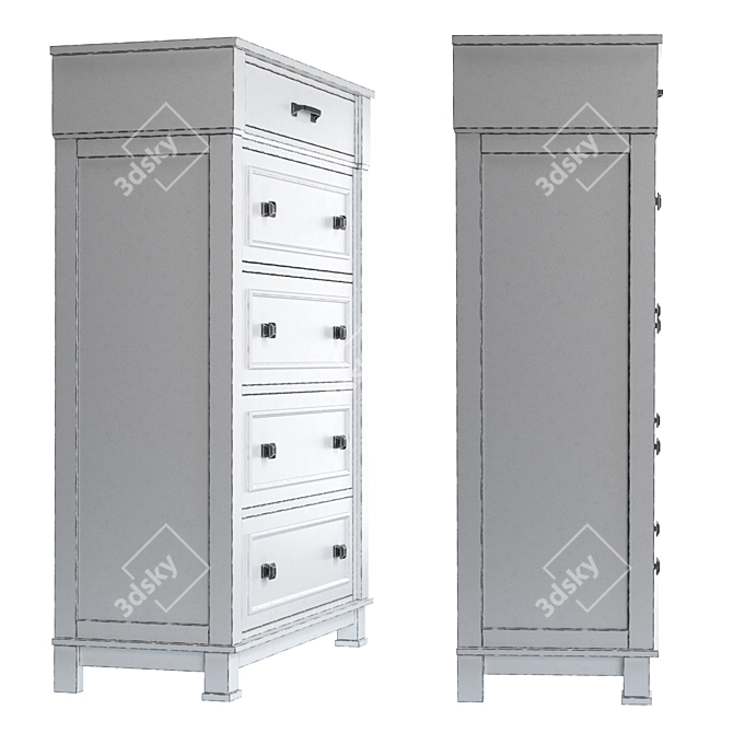 Elegant Jennily Chest of Drawers 3D model image 3