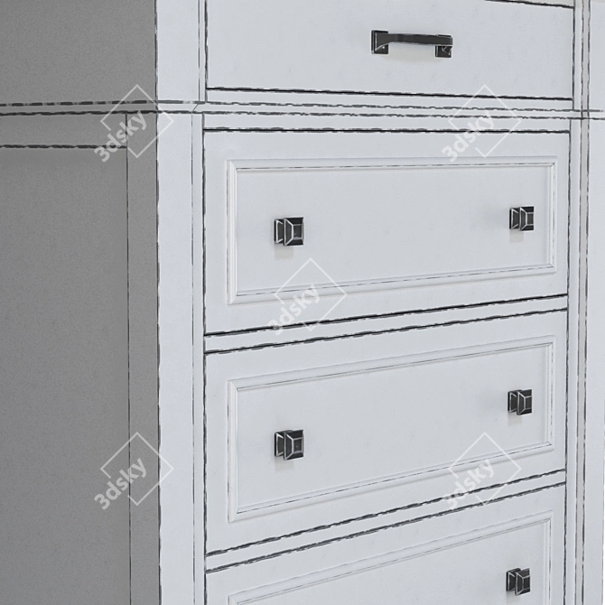Elegant Jennily Chest of Drawers 3D model image 5