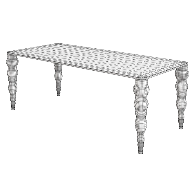 Sleek Post Modern Glass Table 3D model image 2