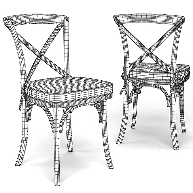 Modern Farmhouse Dining Set 3D model image 5