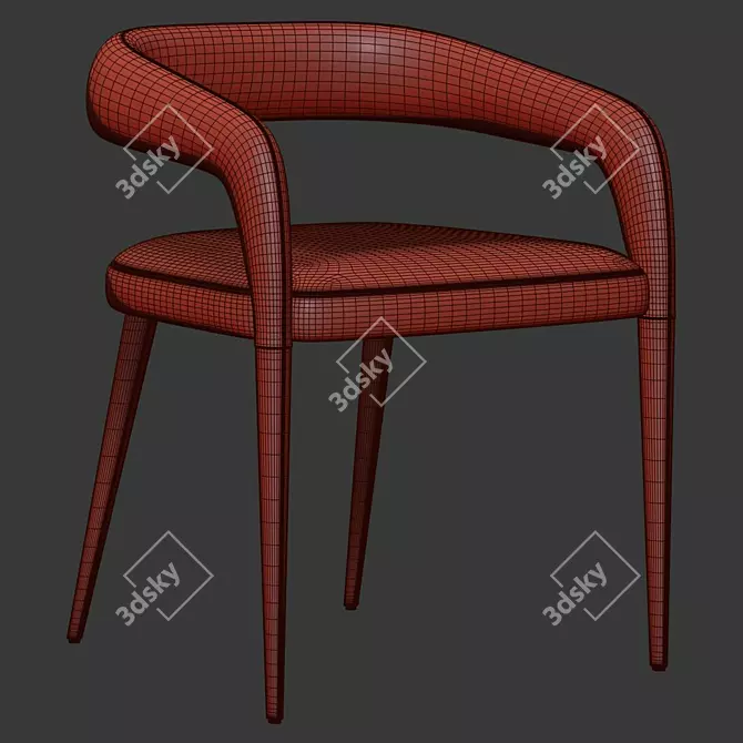 Modern Lisette Grey Dining Chair 3D model image 5