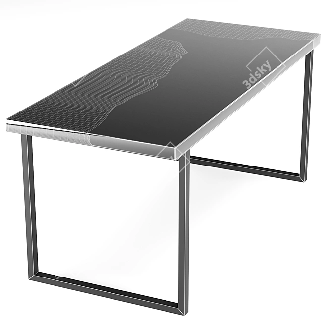 Elegant Epoxy Resin Table 3D model image 4