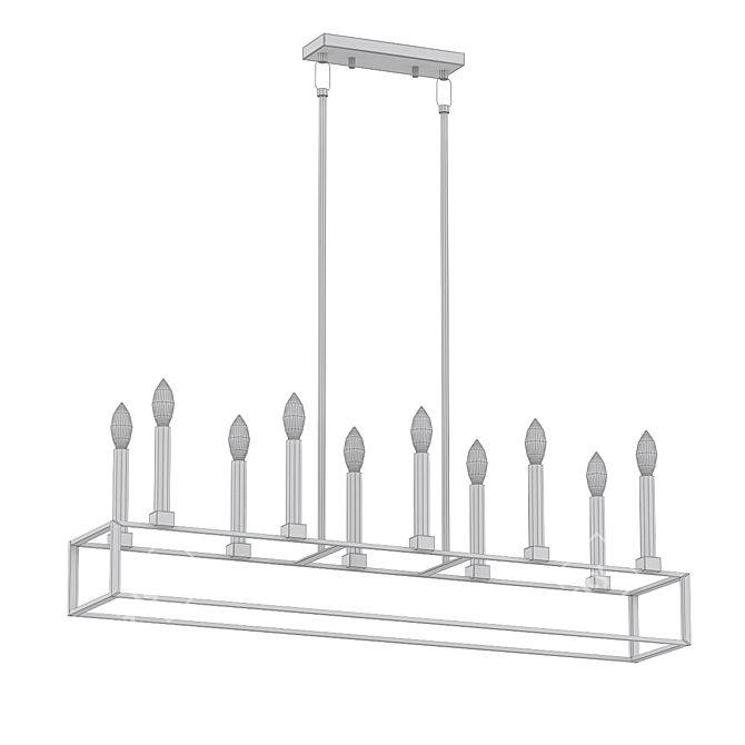 Elegant Finet 10 Light Chandelier 3D model image 2