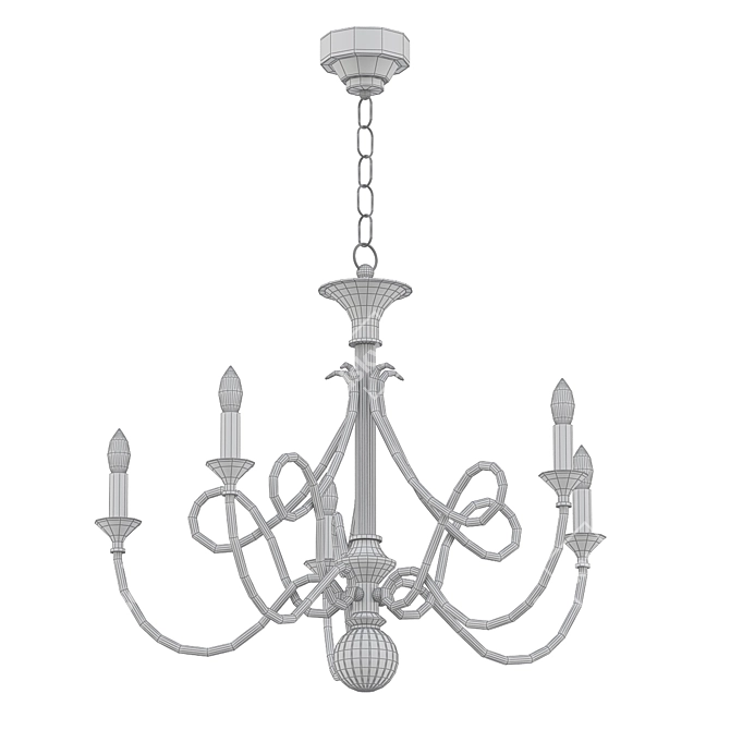 Elegant Twist 36" Chandelier 3D model image 2