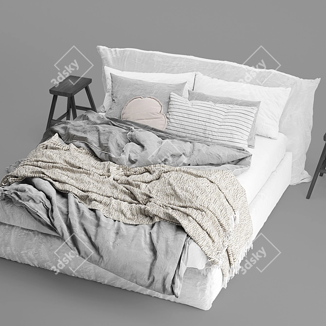 Hale Mercantile Co Linen Dream Bed 3D model image 3