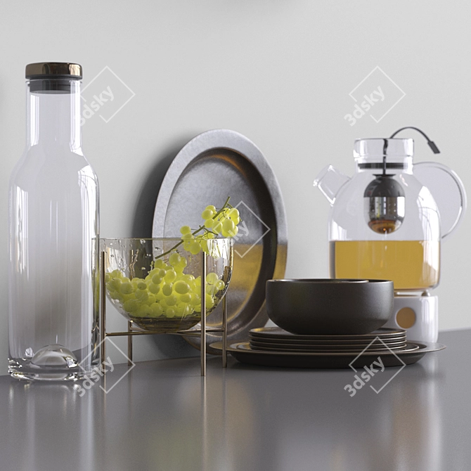 Sleek Kitchen Shelf: Organize with Ease 3D model image 2