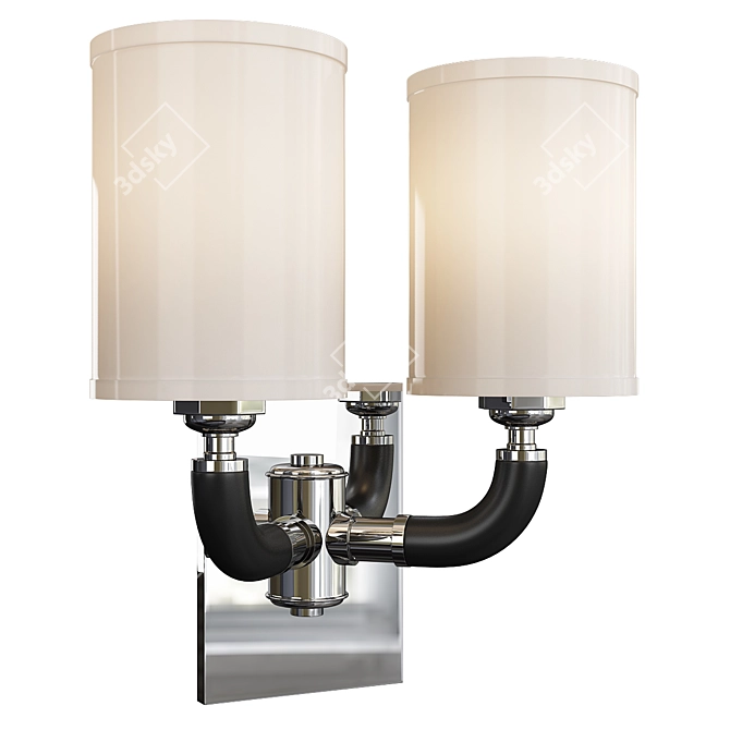 Elegant Huxley Polished Nickel Sconce 3D model image 1