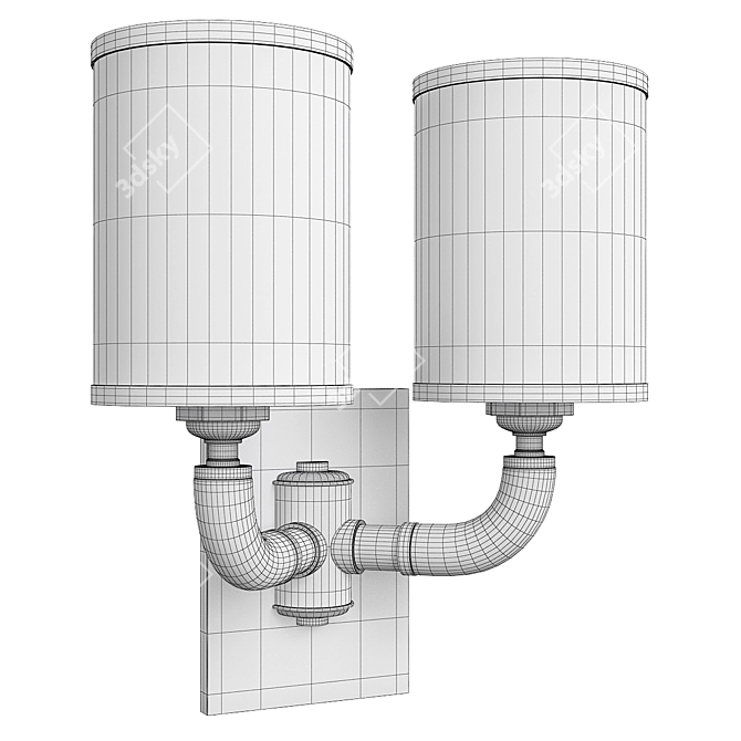 Elegant Huxley Polished Nickel Sconce 3D model image 3