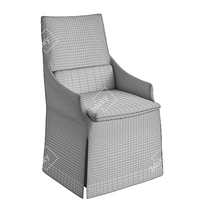 Elegant Slip Cover Chair 3D model image 2