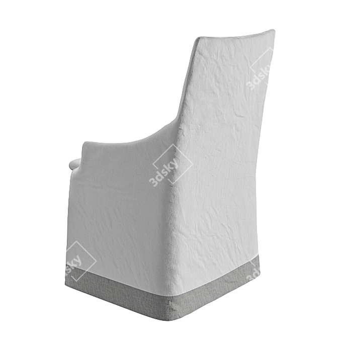 Elegant Slip Cover Chair 3D model image 3