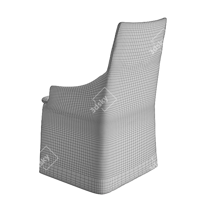 Elegant Slip Cover Chair 3D model image 4