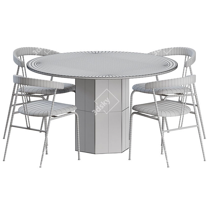 Elegant Violin Dining Set 3D model image 3