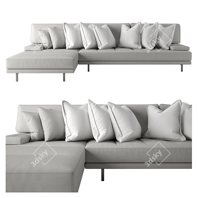 Sleek Contempo Sofa 3D model image 2