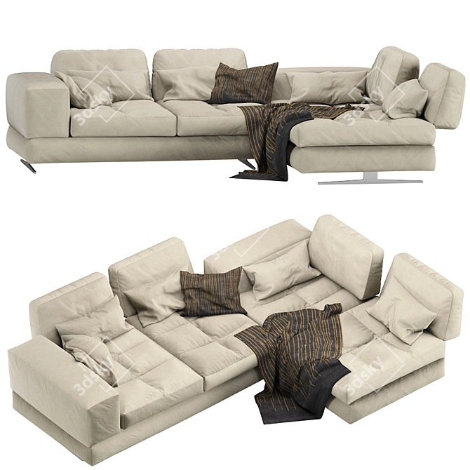 Modular Sofa Blues MaxDivani - Stylish and Versatile 3D model image 3