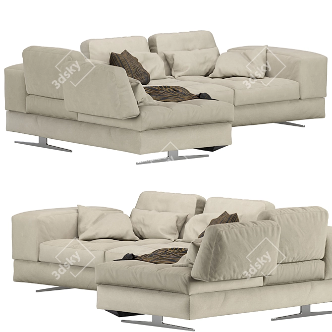 Modular Sofa Blues MaxDivani - Stylish and Versatile 3D model image 4