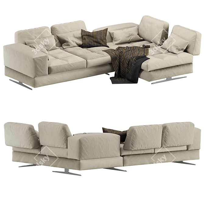 Modular Sofa Blues MaxDivani - Stylish and Versatile 3D model image 6