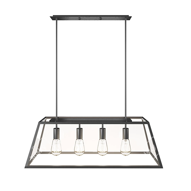 Rustic Charm 4-Light Chandelier 3D model image 1