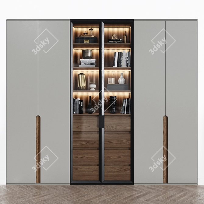 Modern Fusion Wardrobe 3D model image 1