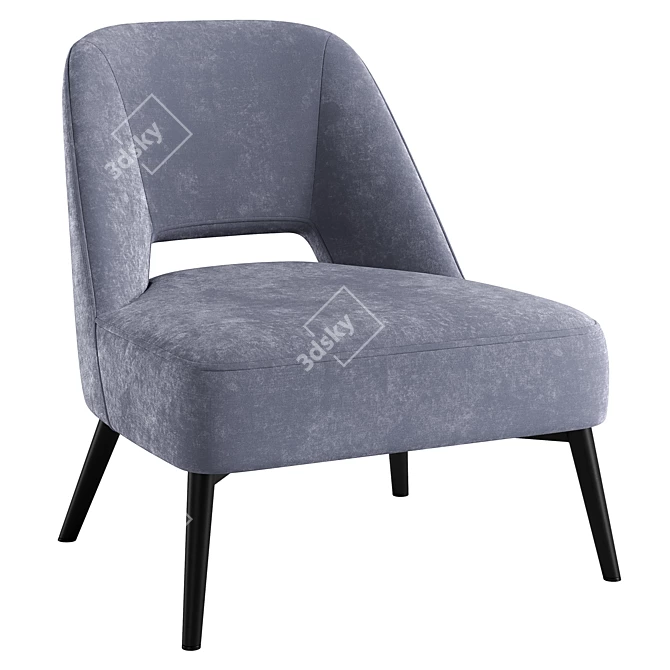 Sleek Dante Armchair: Luxury and Comfort 3D model image 1