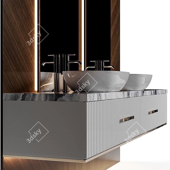 Modern Bathroom Furniture Set 3D model image 3