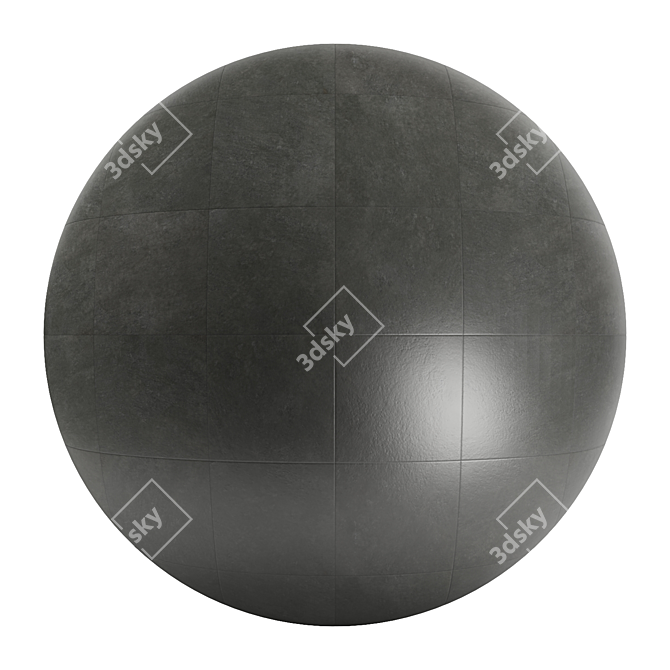 Modern Cumulus Black Concrete Tile 3D model image 1