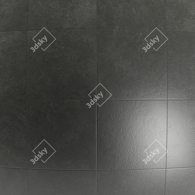 Modern Cumulus Black Concrete Tile 3D model image 2