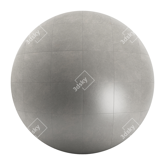 Cumulus Gray Concrete Floor Tile - 4x4 PBR 4k Seamless 3D model image 1