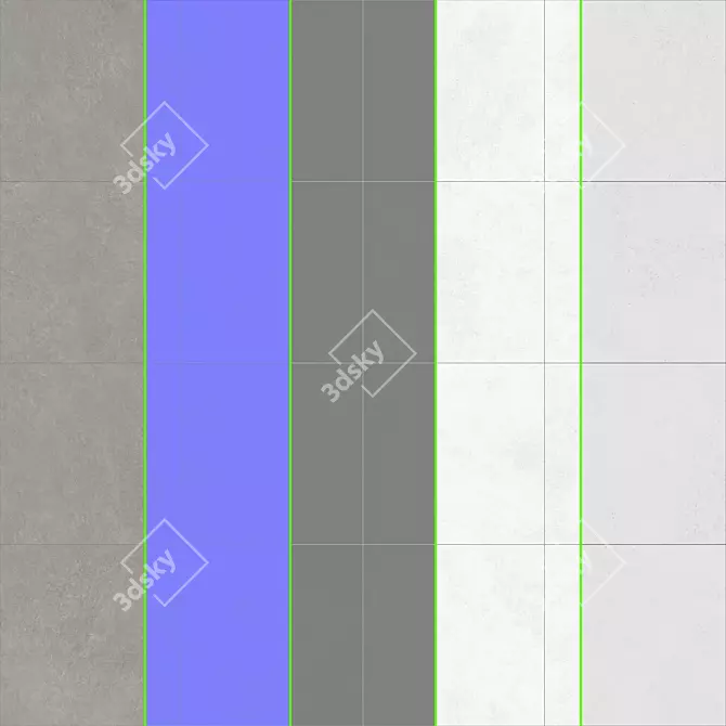 Cumulus Gray Concrete Floor Tile - 4x4 PBR 4k Seamless 3D model image 3