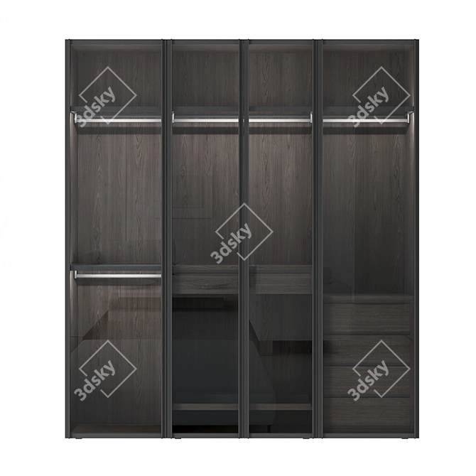 Elegant Italian Glass Wardrobe: Scrigno by Sangiacomo 3D model image 3