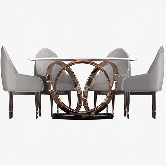 Elegant Cassie Marble Dining Table 3D model image 1