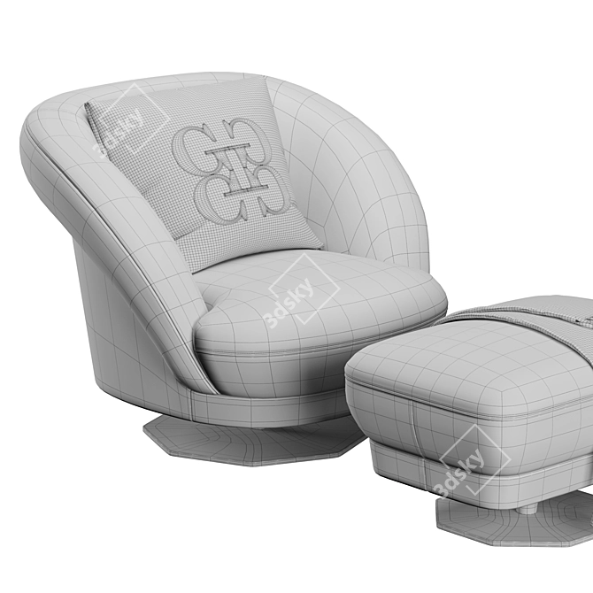 Grilli Space Armchair: Comfy Design and Elegant Style 3D model image 7