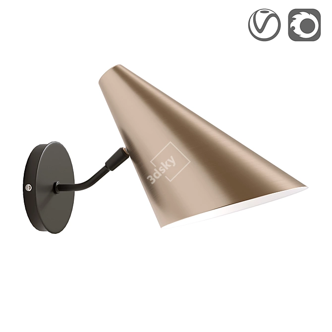 Elegant Barea Lamp in Mocha 3D model image 1