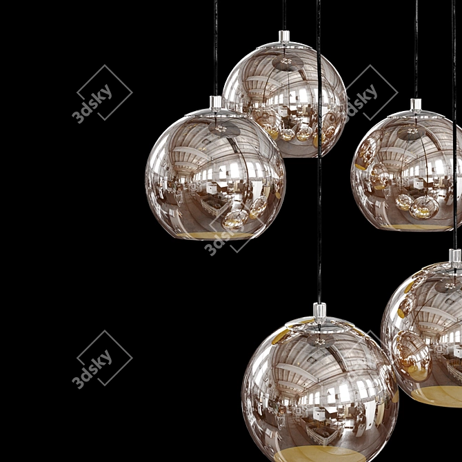 Contardi Kubric 5-Light Cluster Pendant 3D model image 3