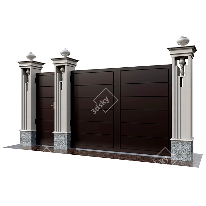 Classic Style Gates 3D model image 2