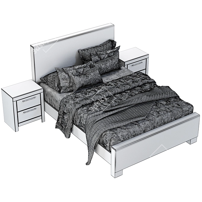 Effie Queen Panel Bed Set 3D model image 6