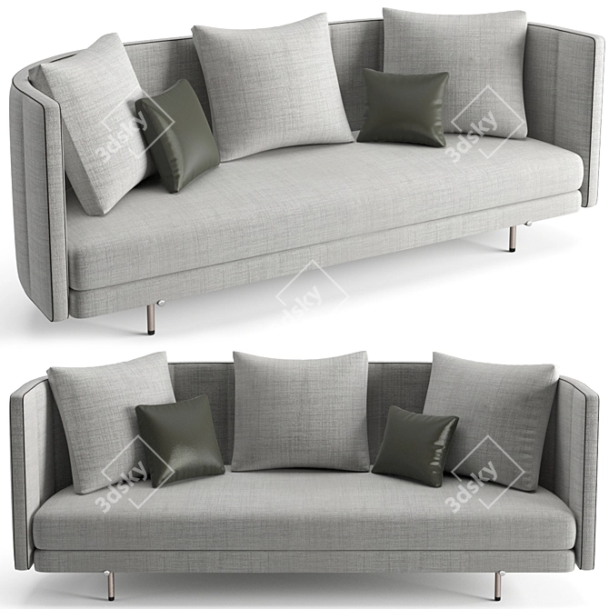 Minotti Torii High-Low Sofa 3D model image 2