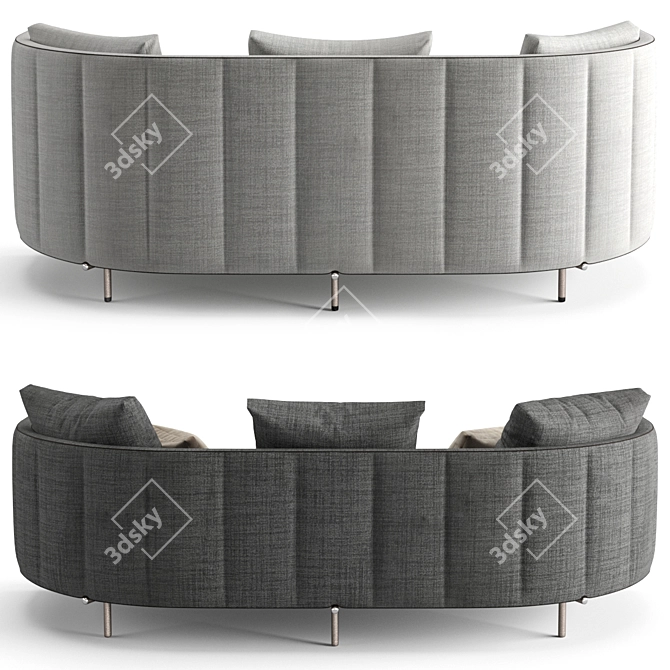 Minotti Torii High-Low Sofa 3D model image 4
