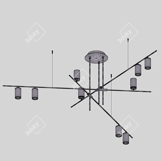 Sleek Rotating Pendant Light 3D model image 3