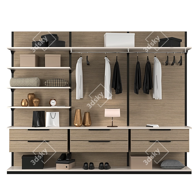 Spacious Edit Poly Cupboard 3D model image 2