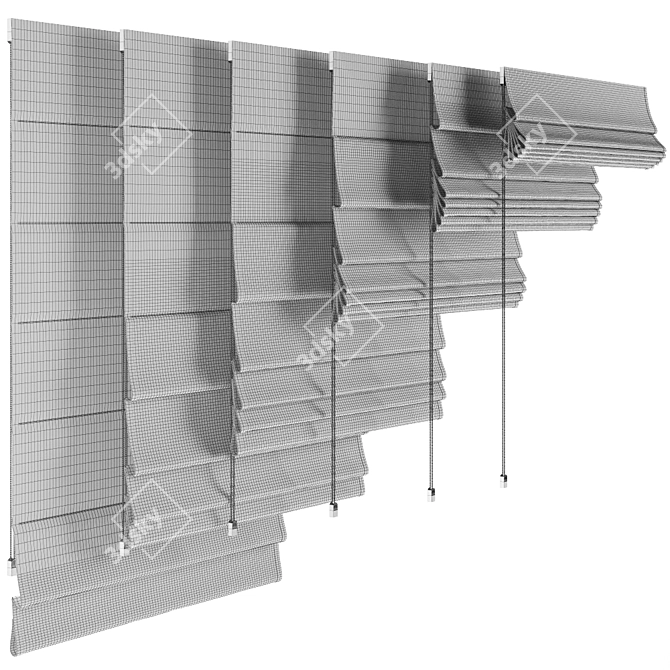 Elegant Roman Shades: High-Quality Polygonal Model 3D model image 4