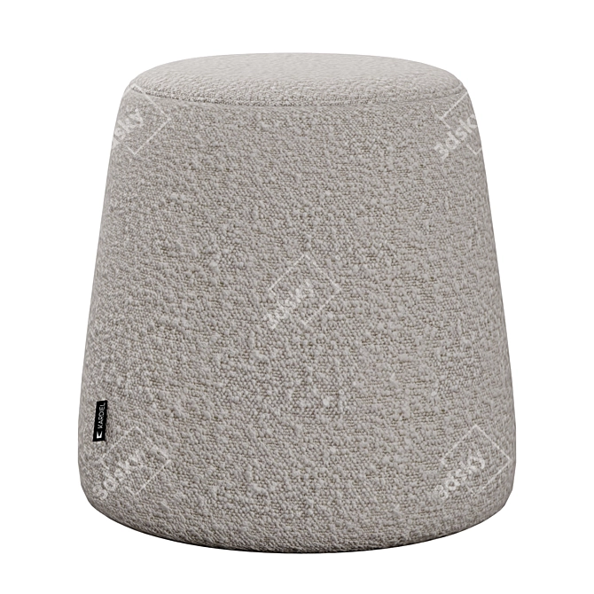 Cream Boucle Ottoman: Thimble 20 Kardiel 3D model image 1