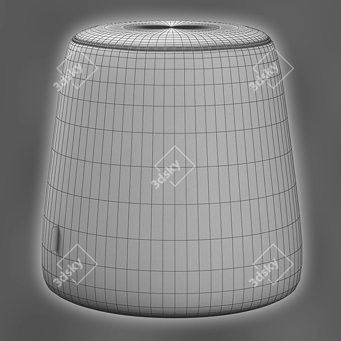 Cream Boucle Ottoman: Thimble 20 Kardiel 3D model image 3