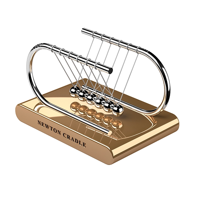 V-Ray Compatible Newton Cradle 3D model image 2